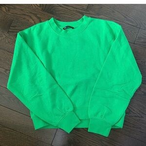 Zara Bright Green Crewneck Sweater